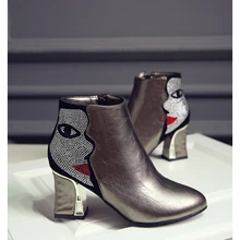 New Fashion Women Shoes Boots Ankle Boots For Autumn And Winter Women Ladies Boots Big Size Red black sliver beige Boots winter boots women 2018 new fashion ladies shoes sexy ankle boots for women beige black scarpe donna 8cm