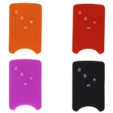 4 кнопки силиконовый резиновый автомобильный-стильный ключ защитный чехол для Renault Clio Logan Megane 2 3 Koleos Scenic Card