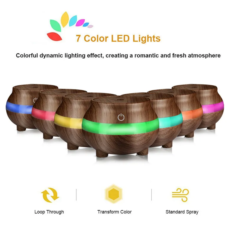  Air Humidifier USB Aromatherapy  Diffuser Ultrasonic with Colorful Light Essential Oil 03