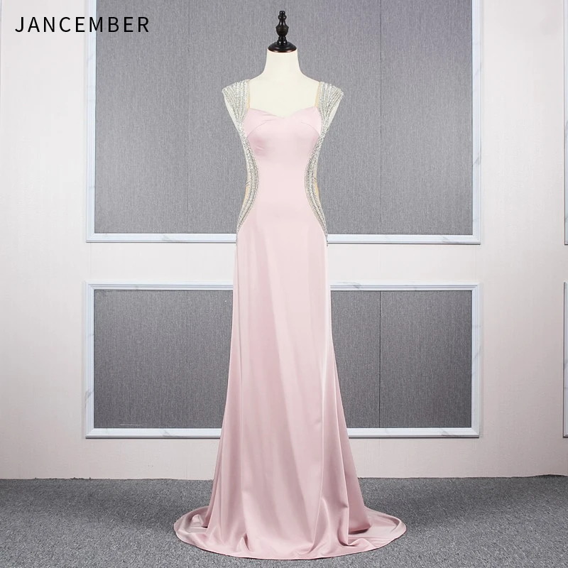 JANCEMBER vestidos de formatura Бисероплетение простая возлюбленная Русалка без рукавов со