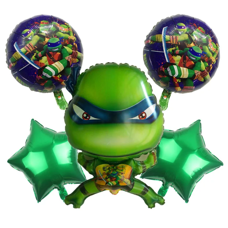 

5pcs Teenage Mutant Ninja Turtles Foil Balloon kids toys TMNT Inflatable Helium Aluminium Ballon Happy Birthday Party Supplies