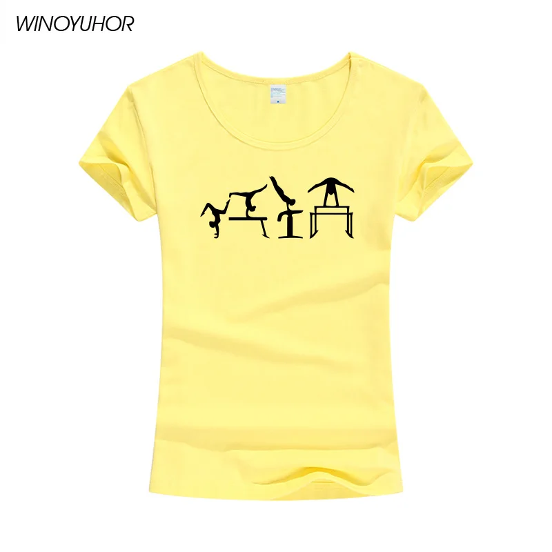 Женская футболка с принтом для гимнастики, летняя повседневная футболка с коротким рукавом, забавный Художественный гимнастический топ для девочек, женская футболка