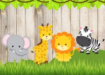 

newborn baby background High quality Computer print Green Grass Timber Safari Lion Elephant Zebra Baby Shower backdrops