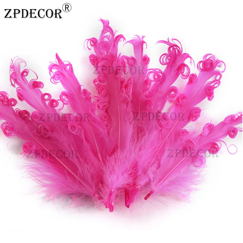Дюймов 4-6 10-15 см скрученные гусиные перья нагорье - Цвет: Розовый