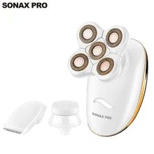 SONAX PRO 3 в 1 Женская электробритва безболезненный эпилятор для женщин корпус USB Перезаряжаемый с 5 Парикмахерская бритва лезвия