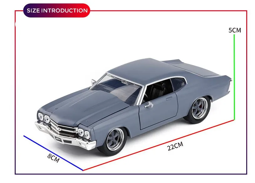 JADA 1:24 Высококачественная модель автомобиля из сплава, 1970 Chevrolet SS автомобиль, 2 открытые двери, качественные модели игрушек, игрушечные транспортные средства