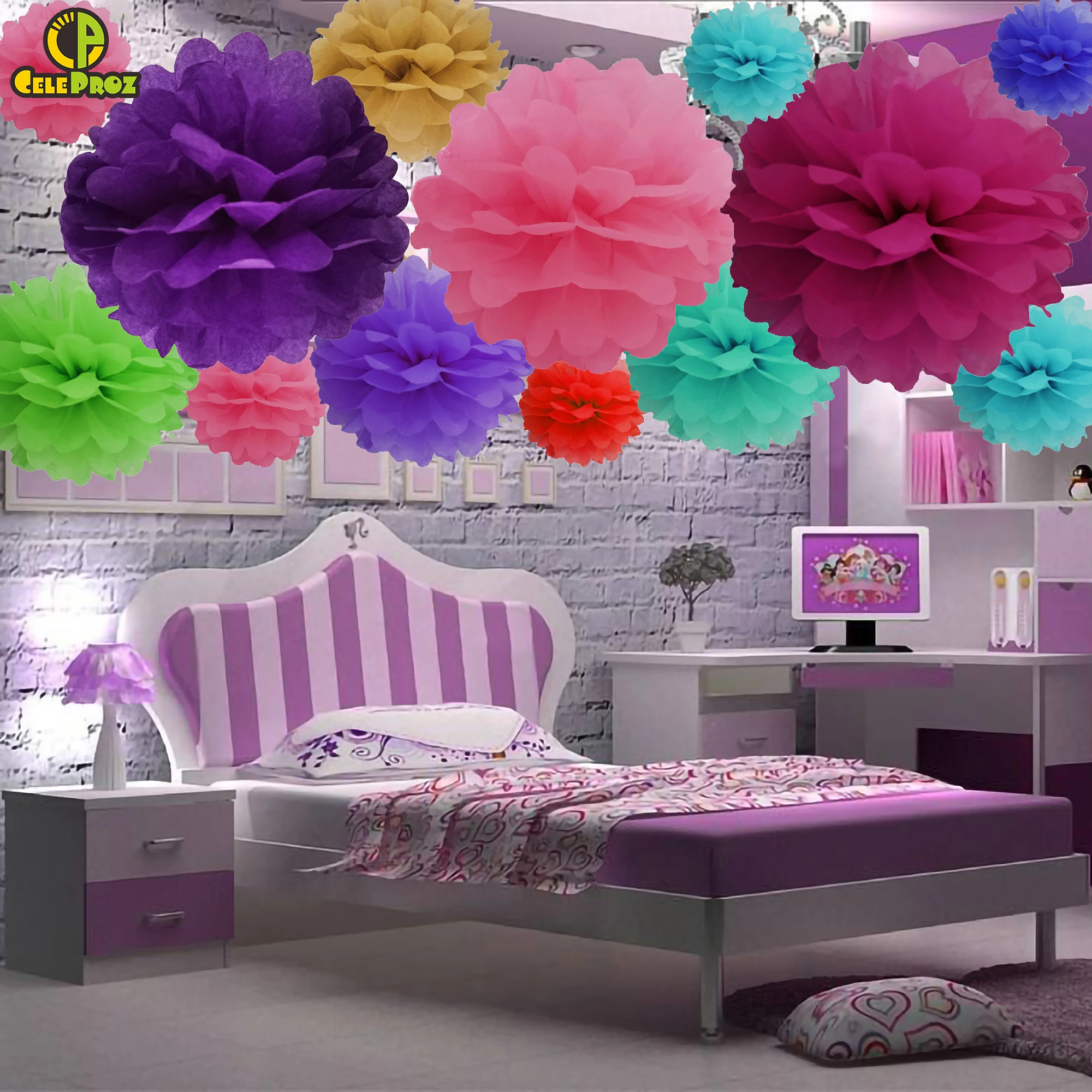 Us 14 53 14 Off 15pcs 25cm 40cm 50cm Tissue Paper Pom Poms Diy Wedding Birthday Baby Shower Party Decor Pompons Flower Ball Party Supplies In