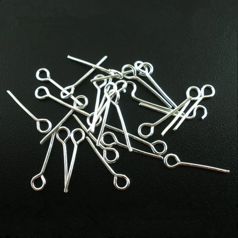 

300Pcs Silver Plated Handmade Eye Pins Jewelry Making Thick 0.7mm, 14mm-50mm