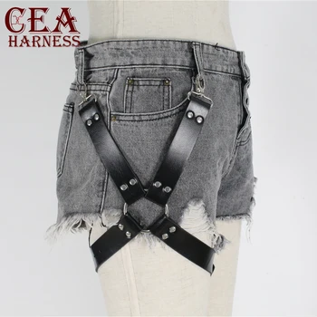 

CEA.HARNESS Leather Harness Women Thigh Straps Leg Garter Pastel Goth Pu Leather Suspenders Sexy Garter Stocking Bondage Belt
