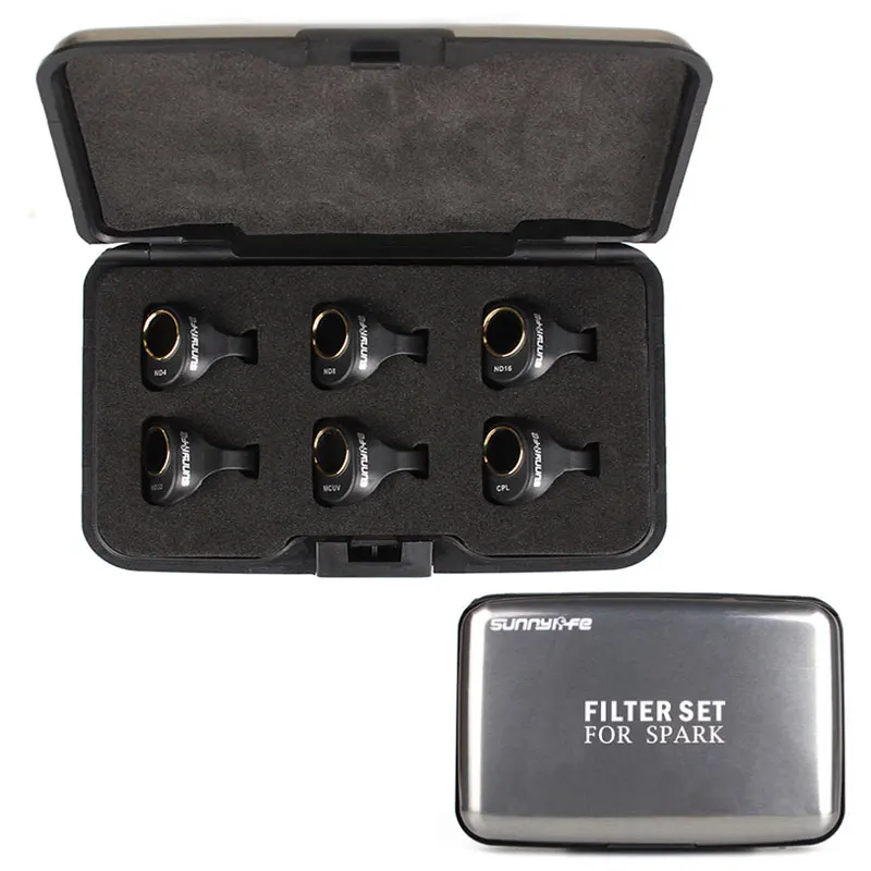 

3/4/6pcs/set DJI Spark Multi-Layer Coating Film MCUV/CPL/ND4 ND8 ND16 ND32 Filter Kit Lens HD Clear Camera Lens Protector