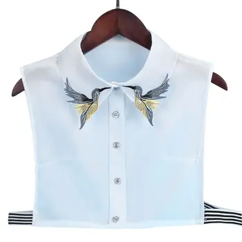 

Female Fashion Detachable Collars Bird Embroidery Crystal Sewing Shirt Detachable Shirt Sweater Fake Collar Clothes Accessories