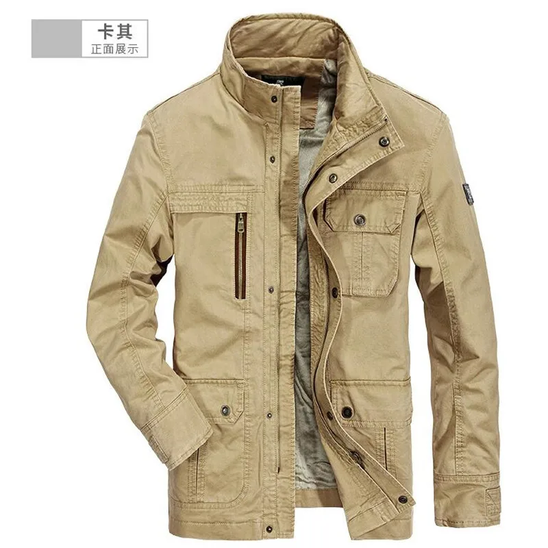 Men Military Jacket Thick 100% Cotton Overcoat Fleece Winter Warm Field Outwear Russian Man Pockets Cargo Jacket Big size 5XL 