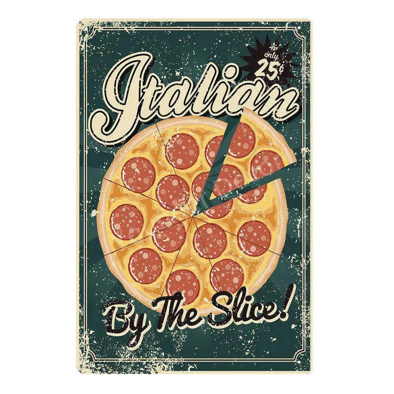 Горячая итальянская тарелка для пиццы Ретро Нью-Йорк Стиль вкусная пицца Декор настенный металлический плакат для магазина дома кухни пиццерия знаки YD005