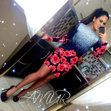 New Summer Style Sheath Dresses Casual Ladies dress Women clothing elegant sexy fashion o-neck printed dresses