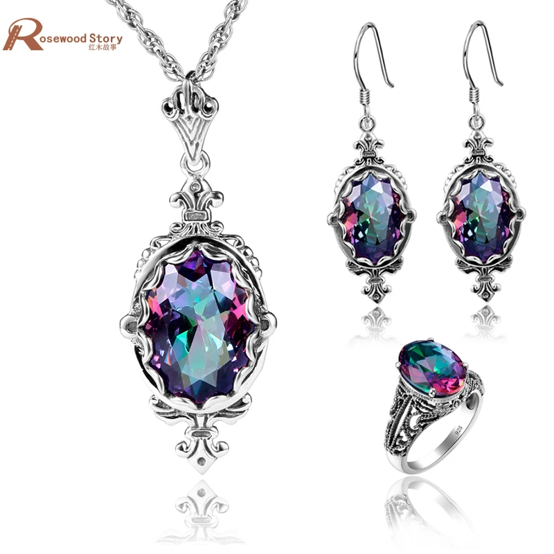 Комплект ювелирных изделий из серебра 925 пробы с кристаллами|dubai jewelry sets|jewelry