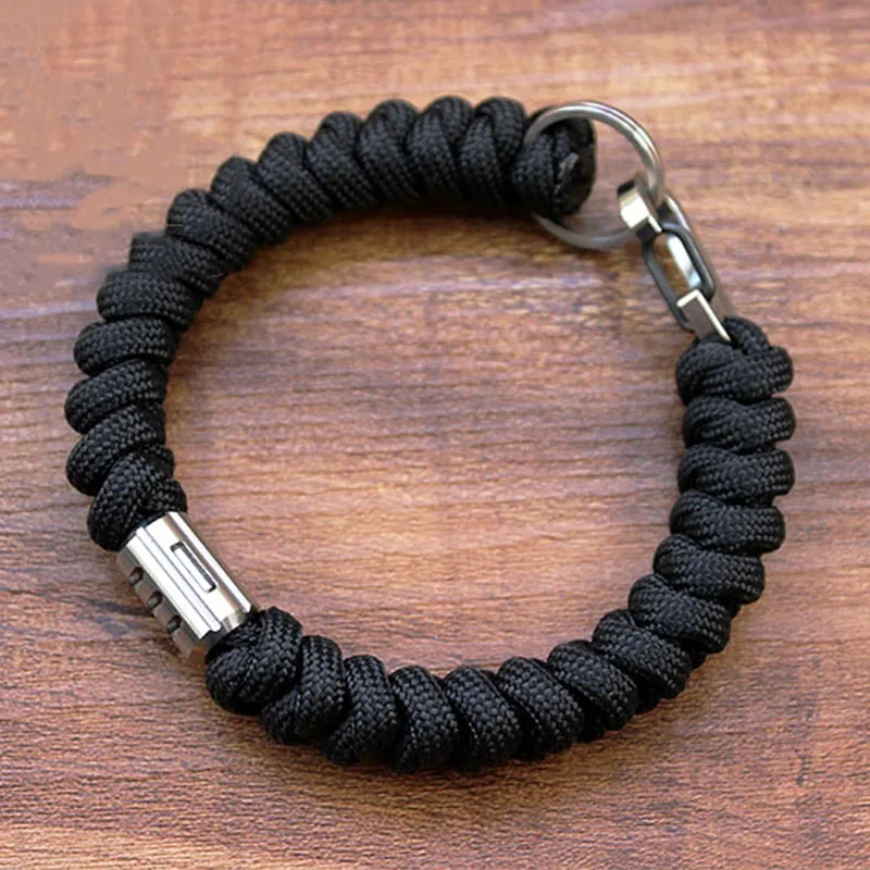 1PC Hand-woven Titanium Alloy Tritium Tube Luminous Fall + Titanium Key Chain EDC Umbrella Bracelet Accessories Tools Equipment 1PC Hand-woven Titanium Alloy Tritium Tube Luminous Fall + Titanium Key Chain EDC Umbrella Bracelet Accessories Tools Equipment