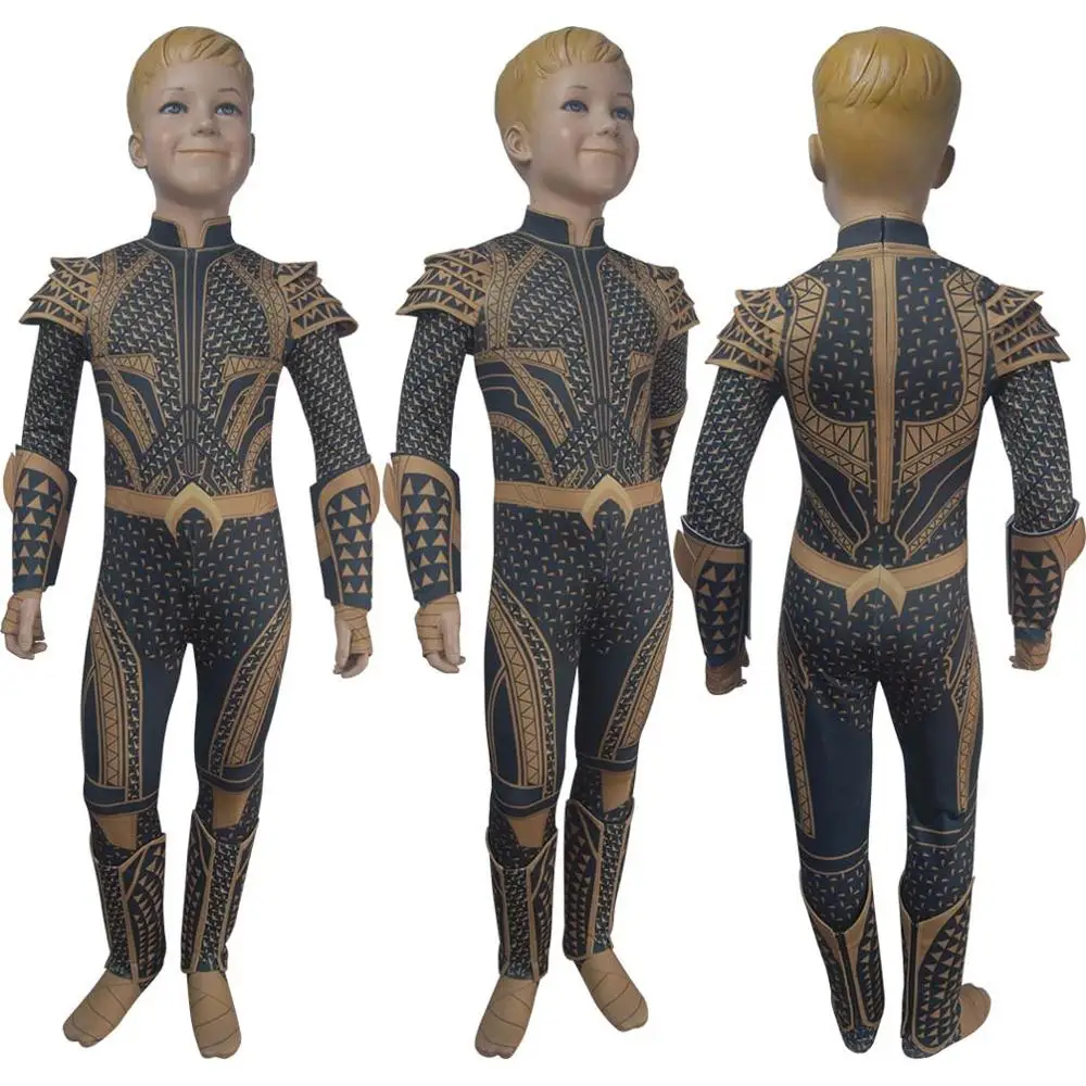 Mens kids boys DC Comics Aquaman film cosplay superhero Arthur Curry Halloween costume suit X'mas b