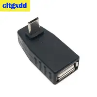 זווית ישרה נקבה USB cltgxdd כדי מיקרו- USB זכר 90 Down תואר זווית ישרה שמאלה זווית UP OTG מתאם עבור טלפון נייד MP3 שחור Connector (2)