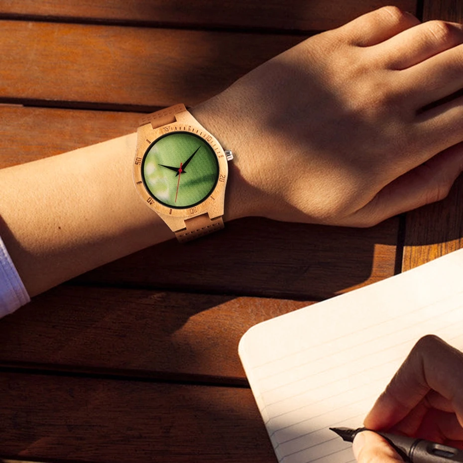 Casual Natural Mens Bamboo Wood Watches Minimalist Genuine Leather Quartz Wristwatch Male Creative Clock with Gifts Bag Relogios 2018 (30)