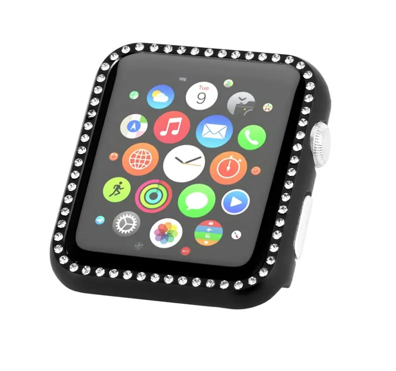 Алмазная крышка для Apple watch case 4 42 мм 38 мм 44 мм 40 мм бампер Iwatch series 4 3 2 защитный корпус рамка часы аксессуары