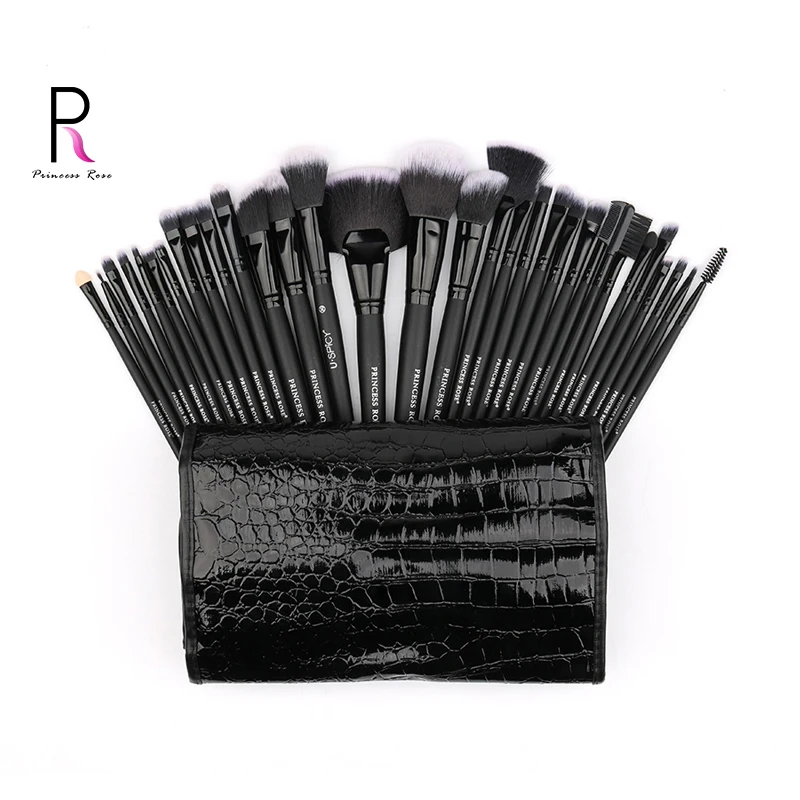 

Princess Rose Brand 32pcs Professional Full Make Up Kit Makeup Brushes Set +Bag for Foundation Blush Contour Eyeshadow Lip PR32B