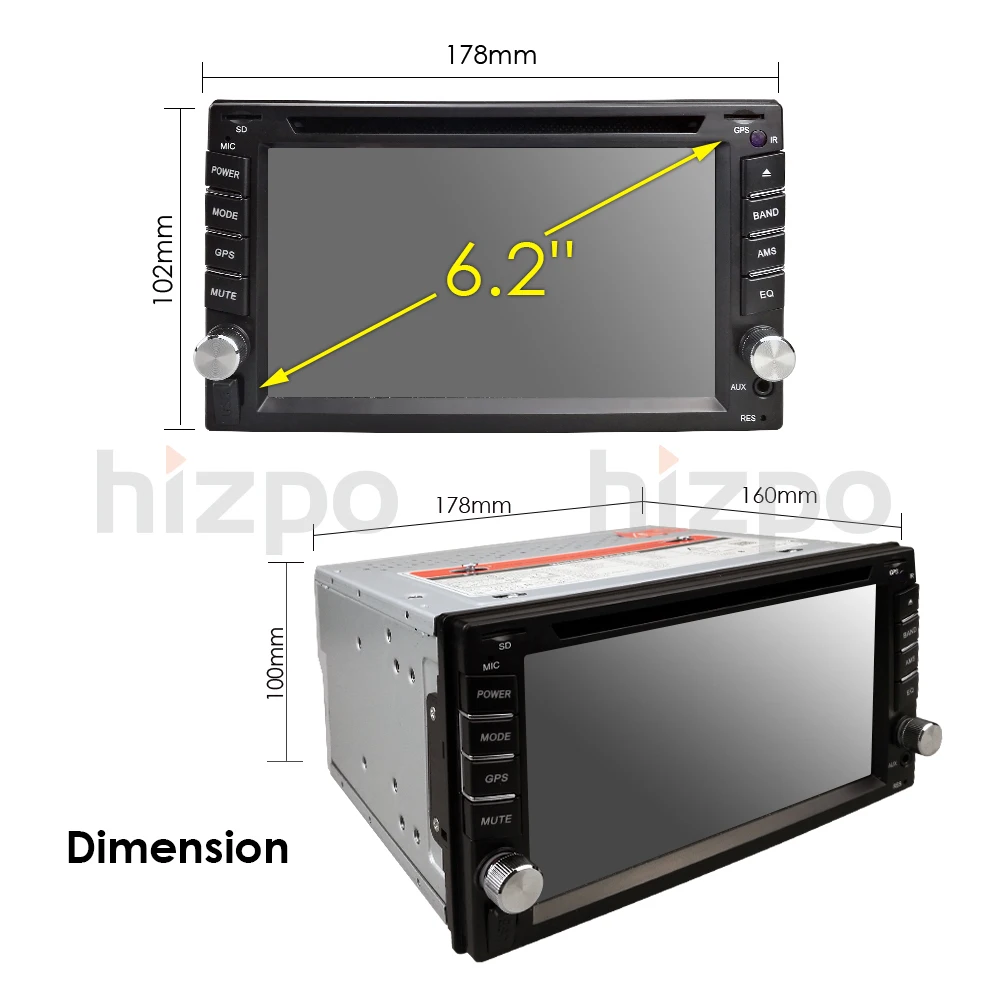 Excellent New! Universal 2Din In Dash Car DVD Player GPS Stereo Radio Touch screen BT USB Mirrorlink RDS 1024*600 SWC DTV Rear View Camera 19 Excellent New! Universal 2Din In Dash Car DVD Player GPS Stereo Radio Touch screen BT USB Mirrorlink RDS 1024*600 SWC DTV Rear View Camera 19