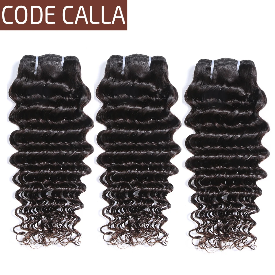 

Code Calla 100g Pre-colored Raw Virgin Deep Wave Human Hair Unprocessed 100% Peruvian Human Hair 3/4 Bundles Weave Extensions