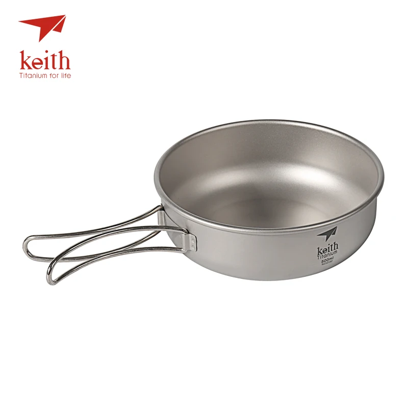 Keith Camping Titanium Bowls 300ml-600ml With Titanium Folding Handles Folding Bowls Cookware Tableware Cutlery Ti5323-Ti5326