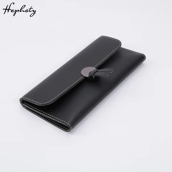 

Women Hasp Minimalist Wallets Women Solid Color Long Female Cute Purse High Quality Clutch Ladies Credit Card Holder