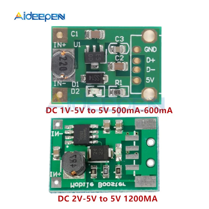 Мини DC-DC повышающий преобразователь постоянного тока Step Up модуль доска 1 V/2 V-5 в до 5 В пост 500mA 600mA/1200MA 1.2A Max для платы Arduino