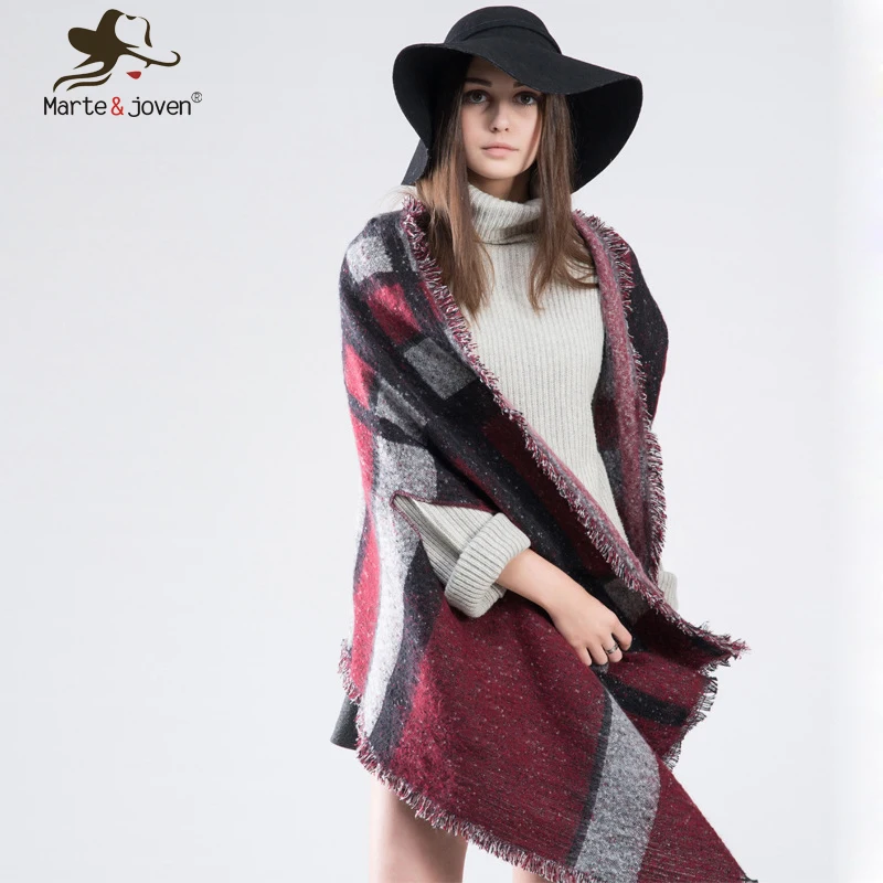 Marte Joven Za font b Tartan b font Color Matching Stole Pashmina for Women Winter