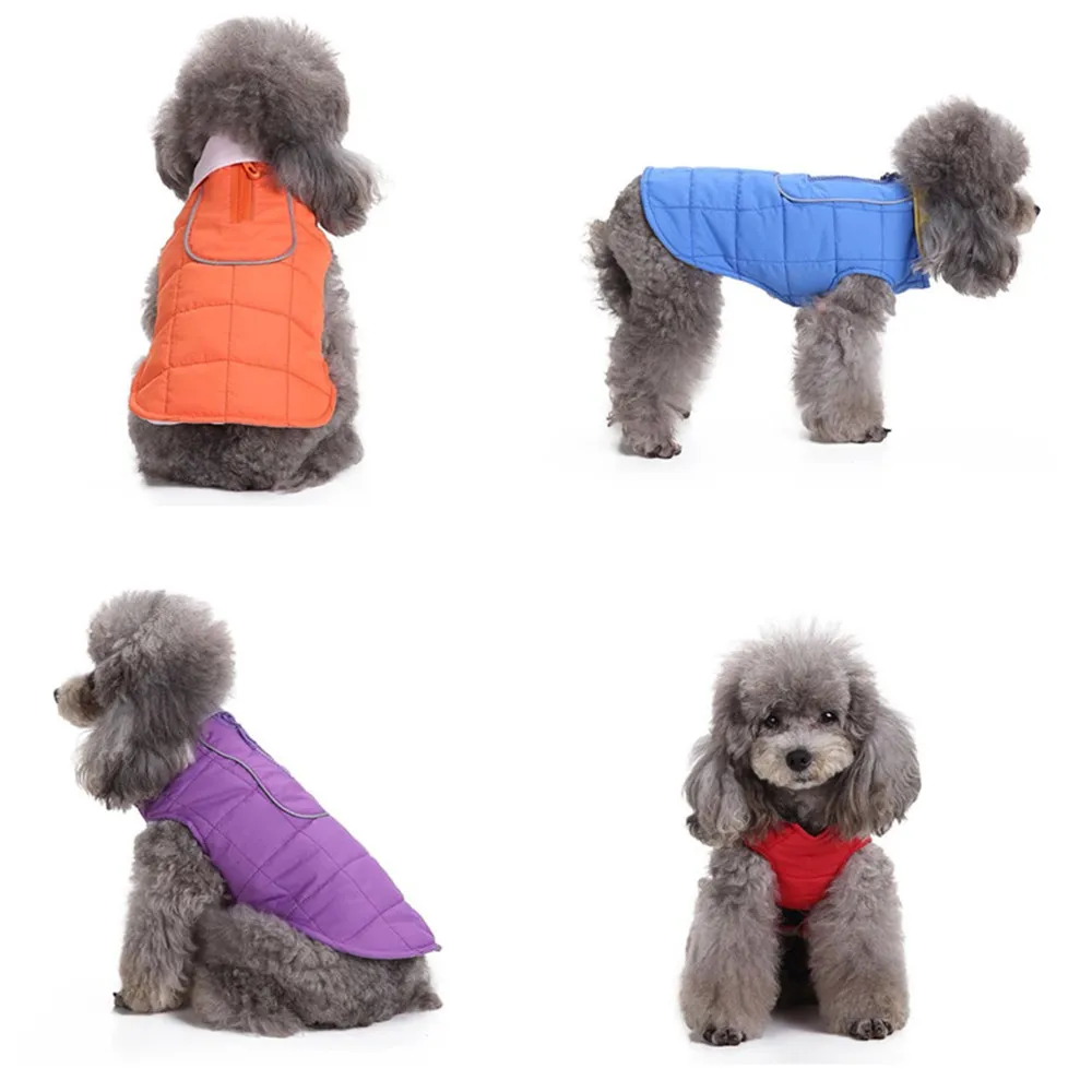 

ISHOWTIENDA Pet Dog Cat Puppy Winter Warm Clothing Costume Jacket Coat Apparel autumn/winter polyester dog coat bule orange