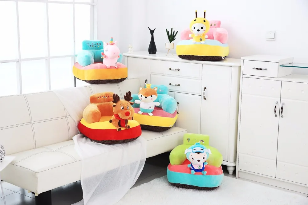 Esteira do Jogo do Bebê Cadeira de Bebé Cadeira de Unicórnio de Pelúcia para o Bebê a Aprender a Sentar Caçoa o Presente Alce Play Game Sofá Mat 6 de Bebé Cadeira de Unicórnio De Pelúcia