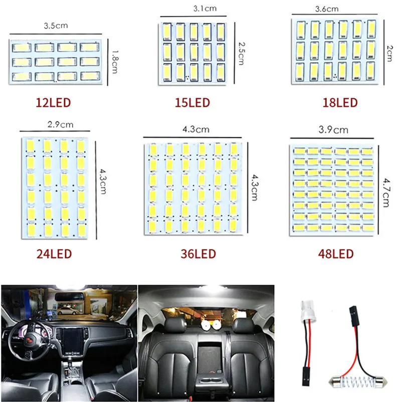 COB 5730 SMD авто внутренняя отделка Festoon BA9S DC T10 W5W лампы для чтения встраиваемые