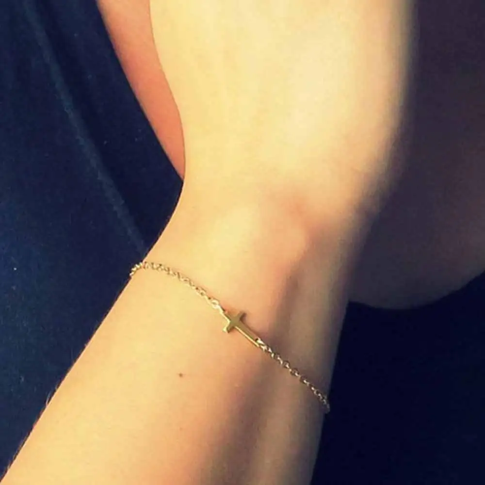 

FAMSHIN Fashion Gold Chain Simple Cross Bracelet Cheap Bracelet Exquisite jewelry for women