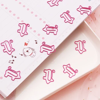 

12Pcs/lot Beautiful pig Bookmark Planner Paper Clip Metal Material Bookmarks for Book Stationery School Office Supplies Dropship