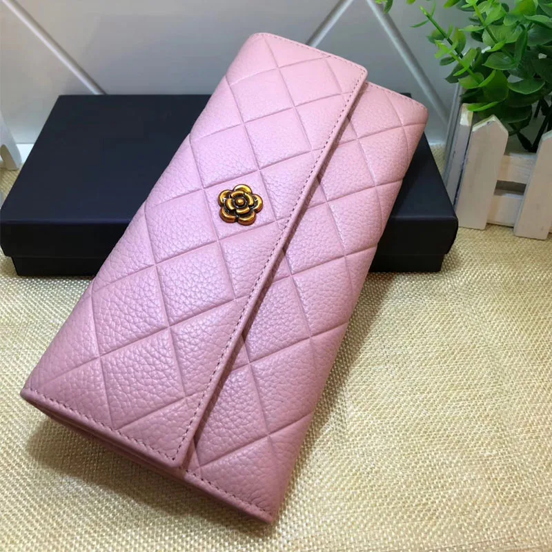 9101 Pink San Maries, классические длинные женские кошельки, высокое качество, кожаный женский кошелек и кошелек, дизайнерский женский клатч, Женский держатель для карт - Цвет: 9101 Pink