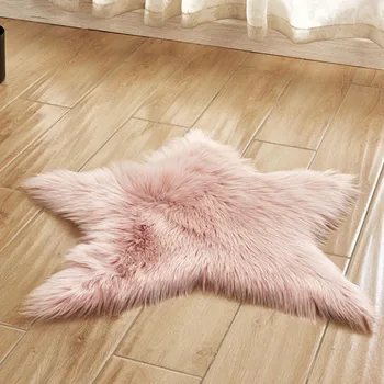 

Soft Faux Fur Pentagram floor mat Non Slip Rug Mats Hairy Soft Fluffy Faux Fur Carpet Mat Home new arrival dropshiping
