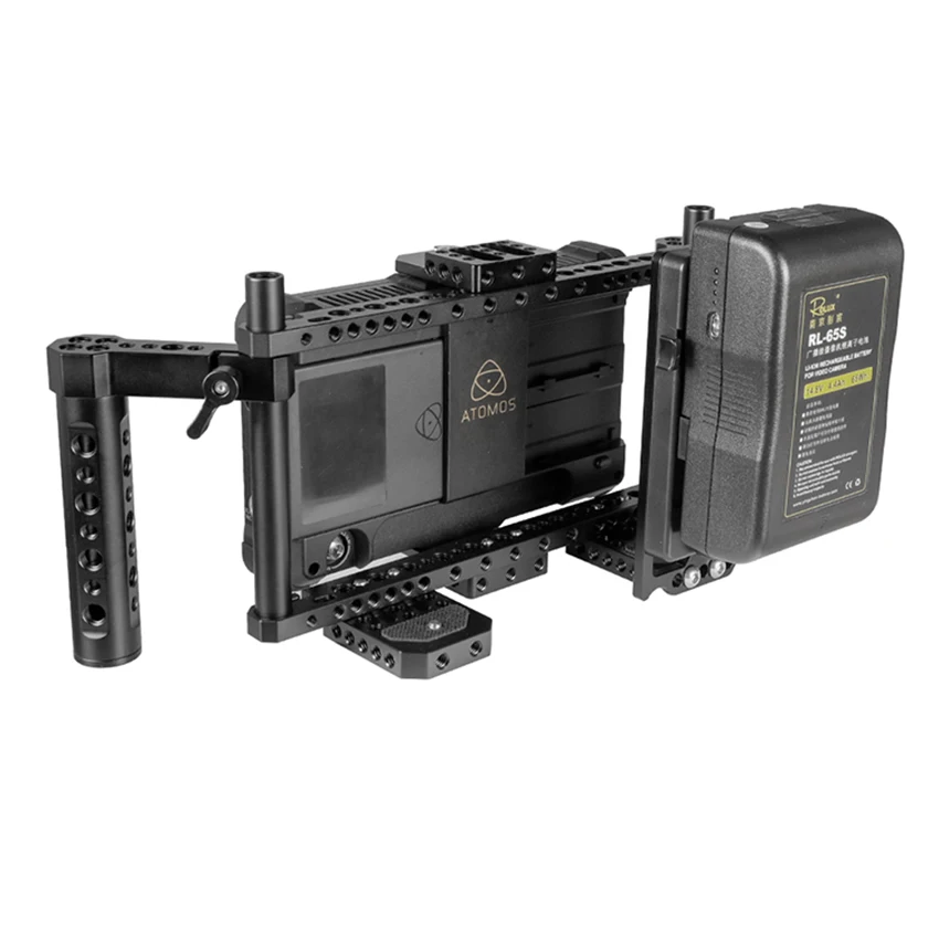  CAMVATE Adjustable Camera Monitor Cage Rig With Dual Cheese Handle & Power Supply Splitter C2154
