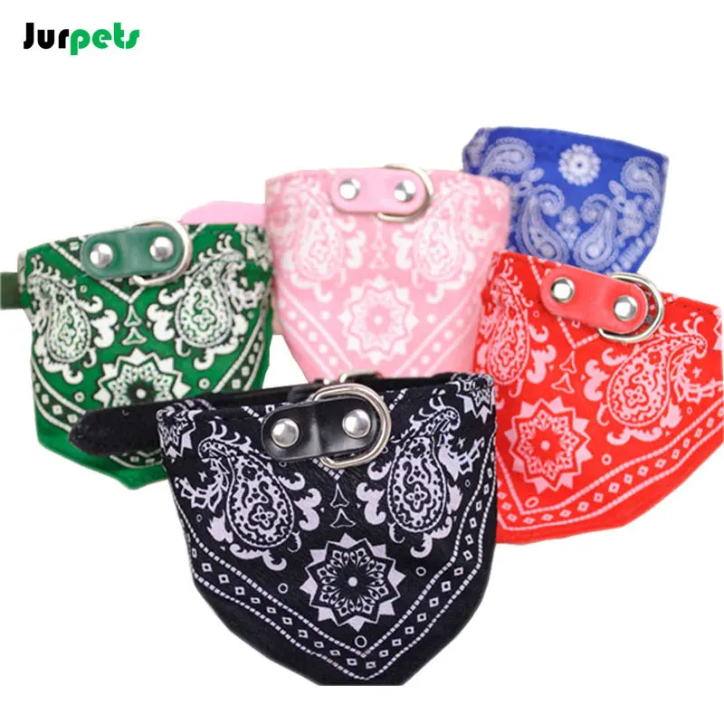 Pet Accessories Small Dog Collar Scarf Print Fabric Adjustable Pet