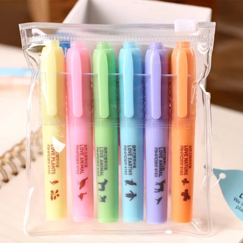 

6 different colors stationery fresh and creative highlighter pen color watercolor notebook marker marker pen stationery