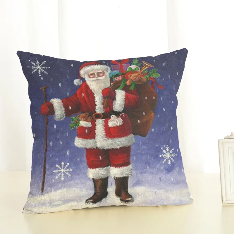 New Year Christmas Decorations For Home Christmas Ornaments Navidad Frozen Party Decorative Wholesale Cushion Cover