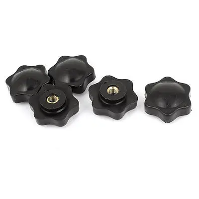 5PCS Plastic Through Hole Star Hardware Knob M6 32mm Black Copper Tone | Обустройство дома