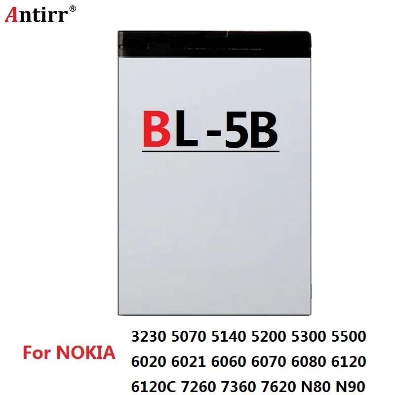 

BL-5B Battery BL 5B BL5B Replacement Mobile Cell Phone Batteries For Nokia N80 N83 6120 6021 5300 5208 5140 6020 Bateira
