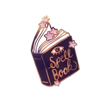Заколка для книг, розовая блестящая брошь в виде звезд, магическое колдовство, значок, буквенный червь, подарок, ведьмы, оккультные ювелирные изделия