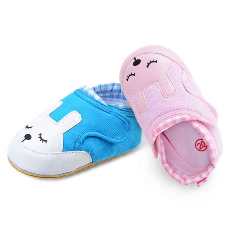 Cartoon Baby Shoes Newborn Baby Non-slip Soft Sole First Walkers Shoes Cute Rabbit Shape Magic Stick Baby Shoes