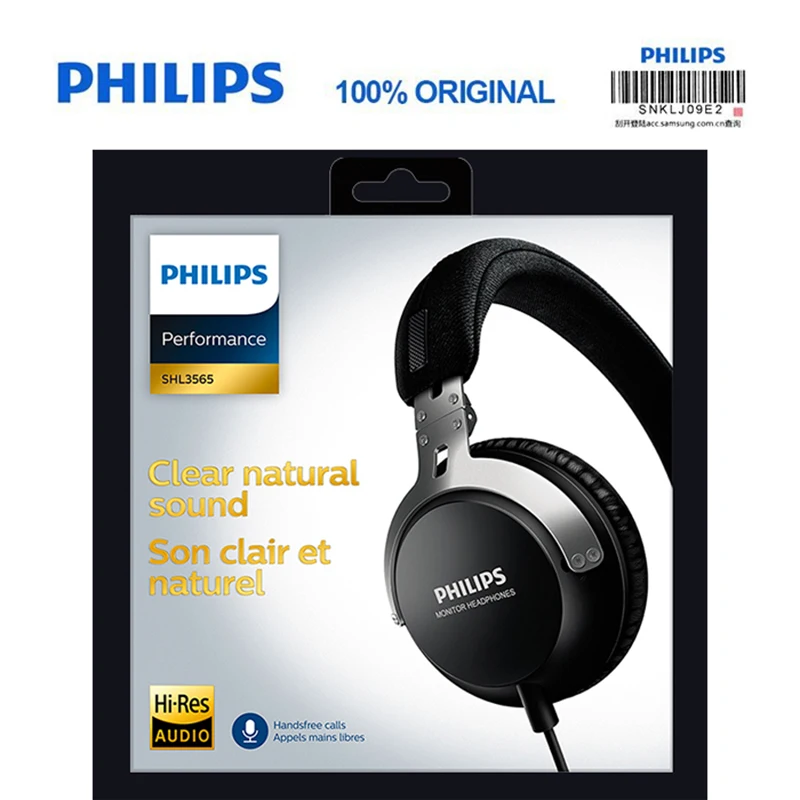 Philips SHL3565 профессиональный бас-наушник с проводным управлением шумоподавление оголовье стиль для Galaxy 8 официальная проверка