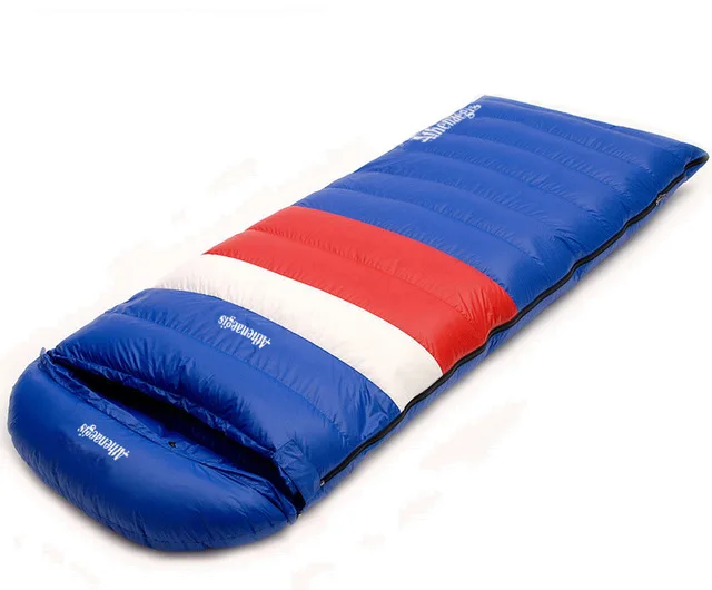 Athenaegis заполнить 1500 г гусиный пух спальный мешок для взрослых сверхлегкий поход зимний туристический открытый оборудования кемпинг - Цвет: Blue right zipper