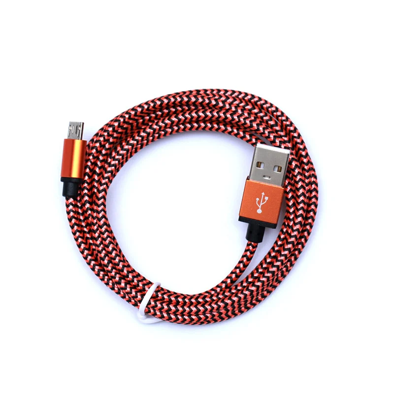 1 м USB 2 0 Micro кабель нейлоновый Плетеный мобильный телефон зарядное устройство