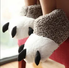 Neue Winter Warme Plüsch High-top Männer Frauen Baumwolle Hausschuhe Paw Bannfarbe Indoor Schuhe Anti-rutsch-weichen Bottom Home Boden Hausschuhe